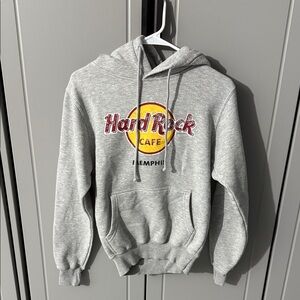 Hard Rock Cafe Gray Hoodie with Red and Yellow Logo